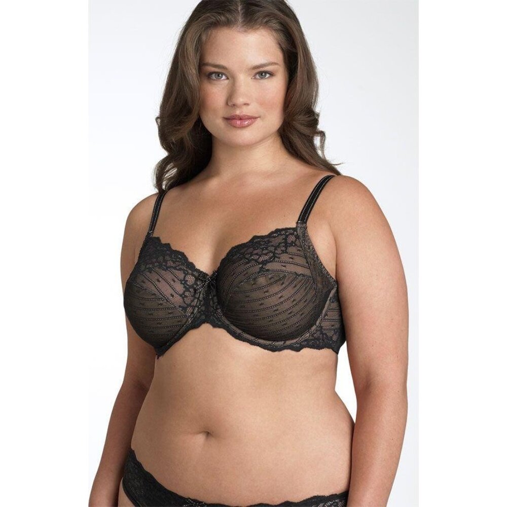 🆕CHANTELLE Rive Gauche Full Non-Padded Underwire Bra 34DDDD Black #3281 - Picture 8 of 15